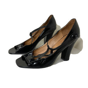Jeffrey Cambell Retro Ibiza Last Patent Leather Open Toe Heeled Shoes Size 9
